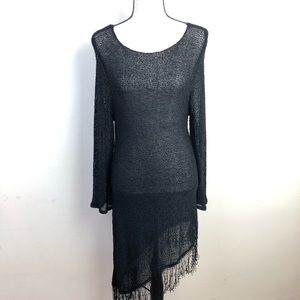 CHICO’S SHEER BLACK KNITTED DRESS
